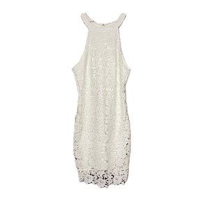 Lulu’s Woman’s Floral Embroidered Zip Up Mini Body-con Dress Size Large